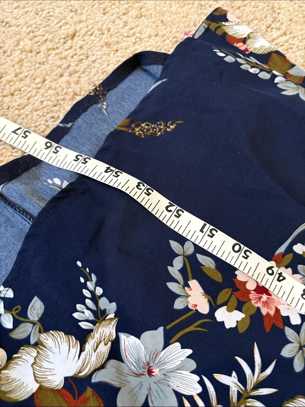SHEIN Navy Floral Halter Maxi with Pink & Cream Blooms Size Large - Picture 7 of 9